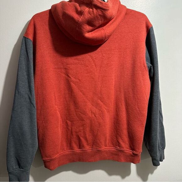 Volcom Men's Red and Gray Zip-Up Hoodie Sweatshirt - Picture 4 of 5